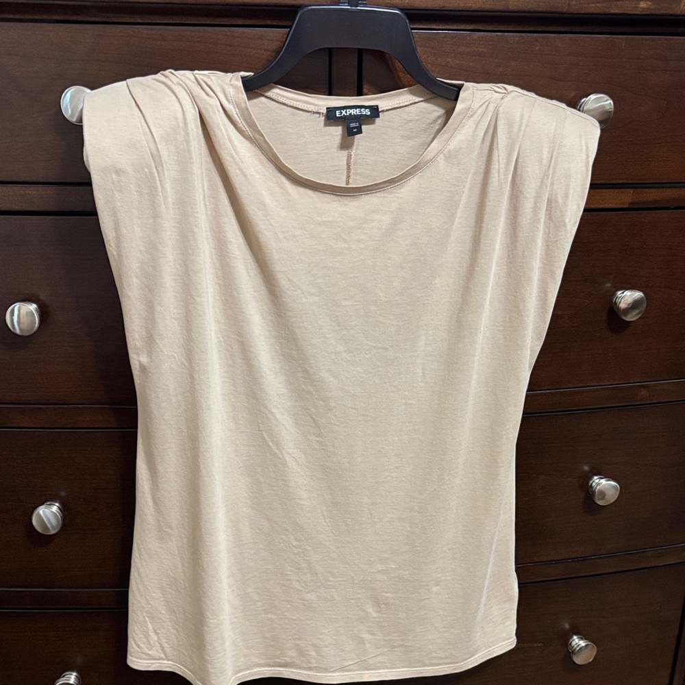 Express Women's Beige Padded Tee